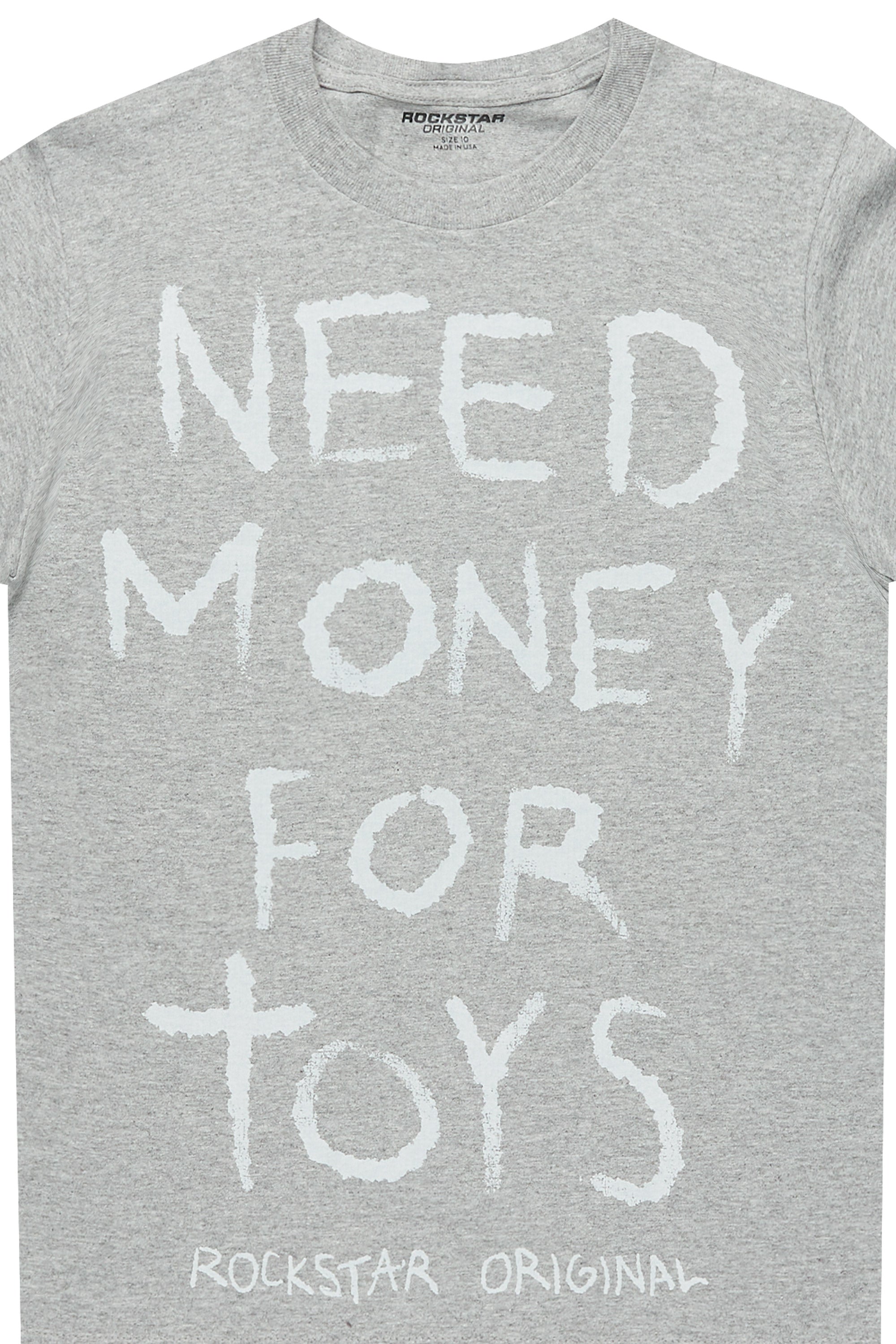 Boys M4Toys Grey/White Graphic T-Shirt