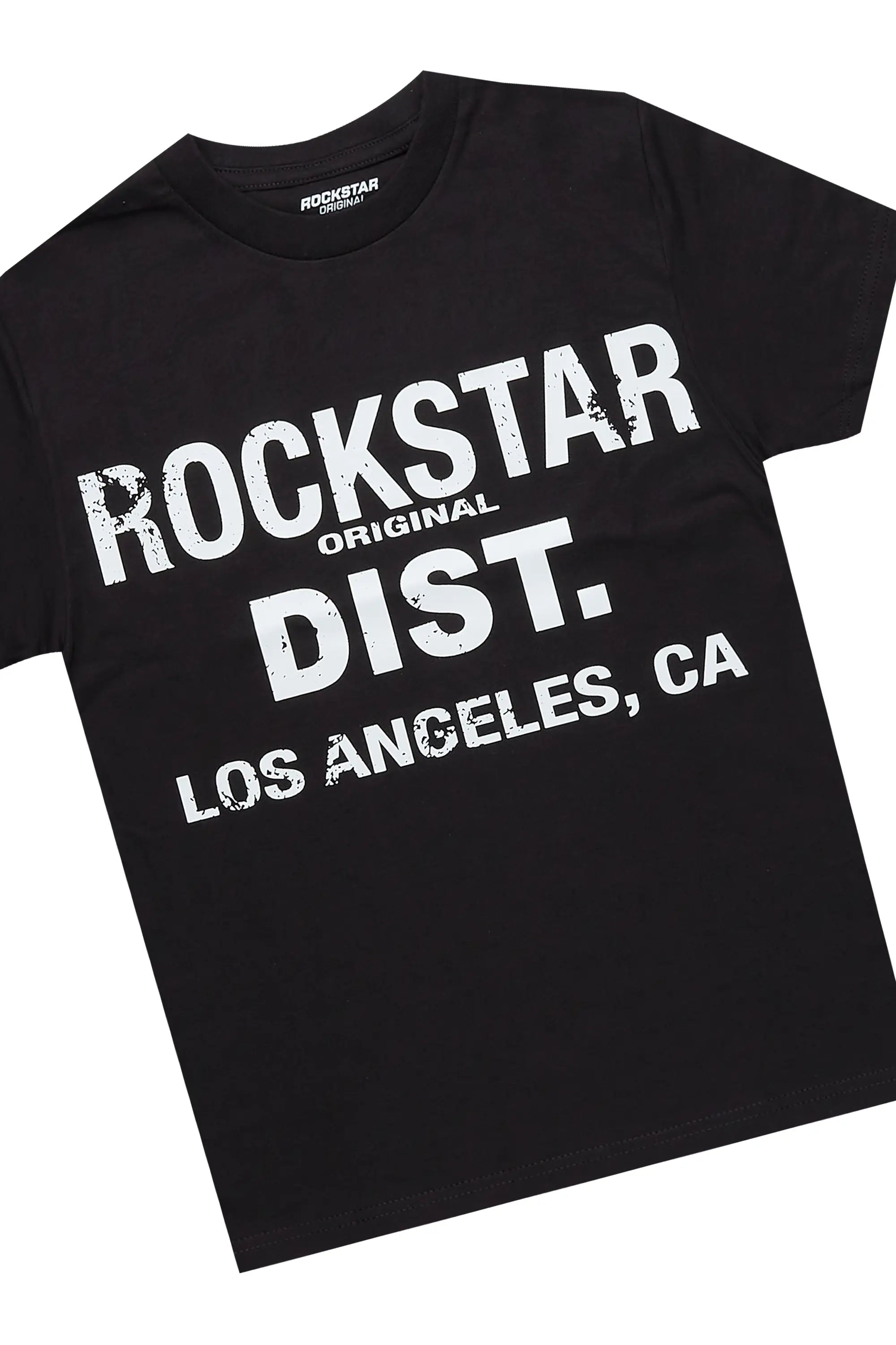 Boys Koen Black/Camo T-Shirt/Stacked Flare Pant Set