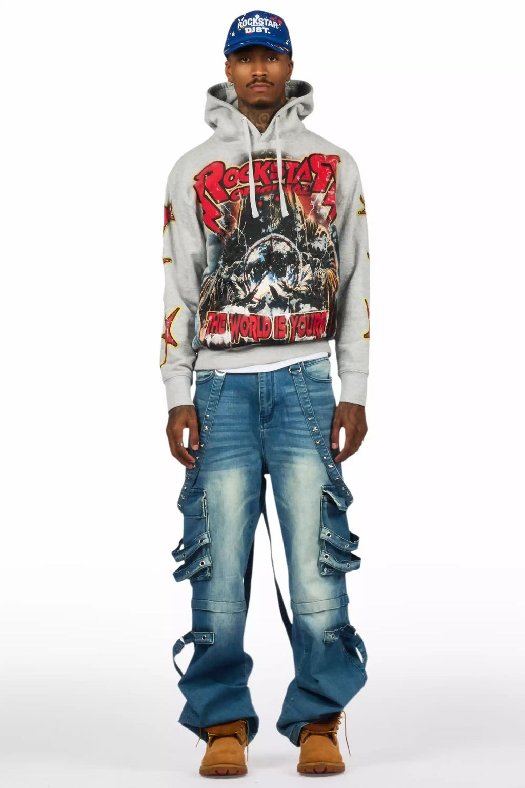 Nealon Blue Wash Baggy Cargo Fit Jean