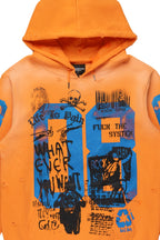 Grill Orange Distressed Graphic Hoodie
