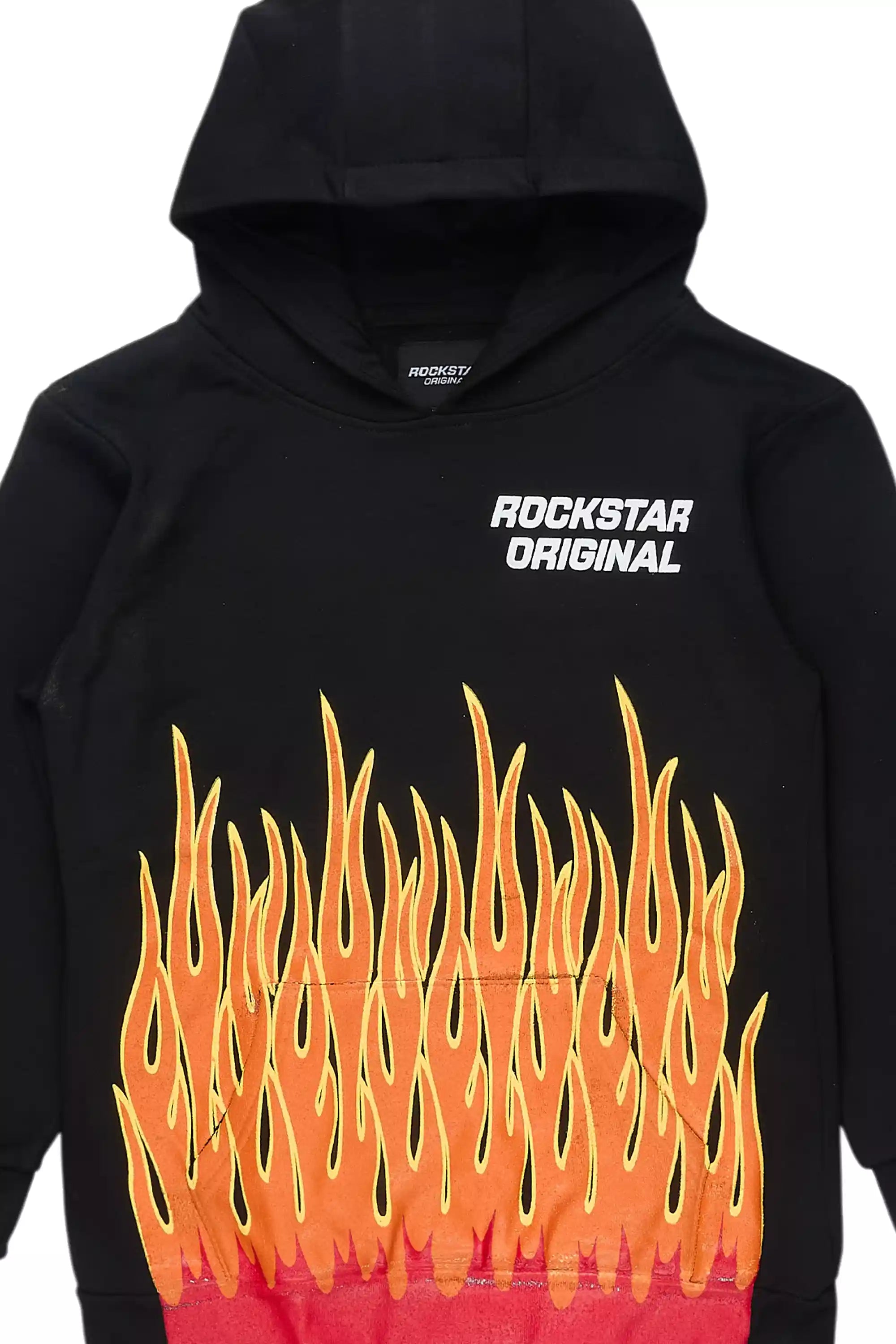 Boys Roeland Black/Red Graphic Hoodie