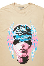 Kamiaha Beige Oversized T-Shirt