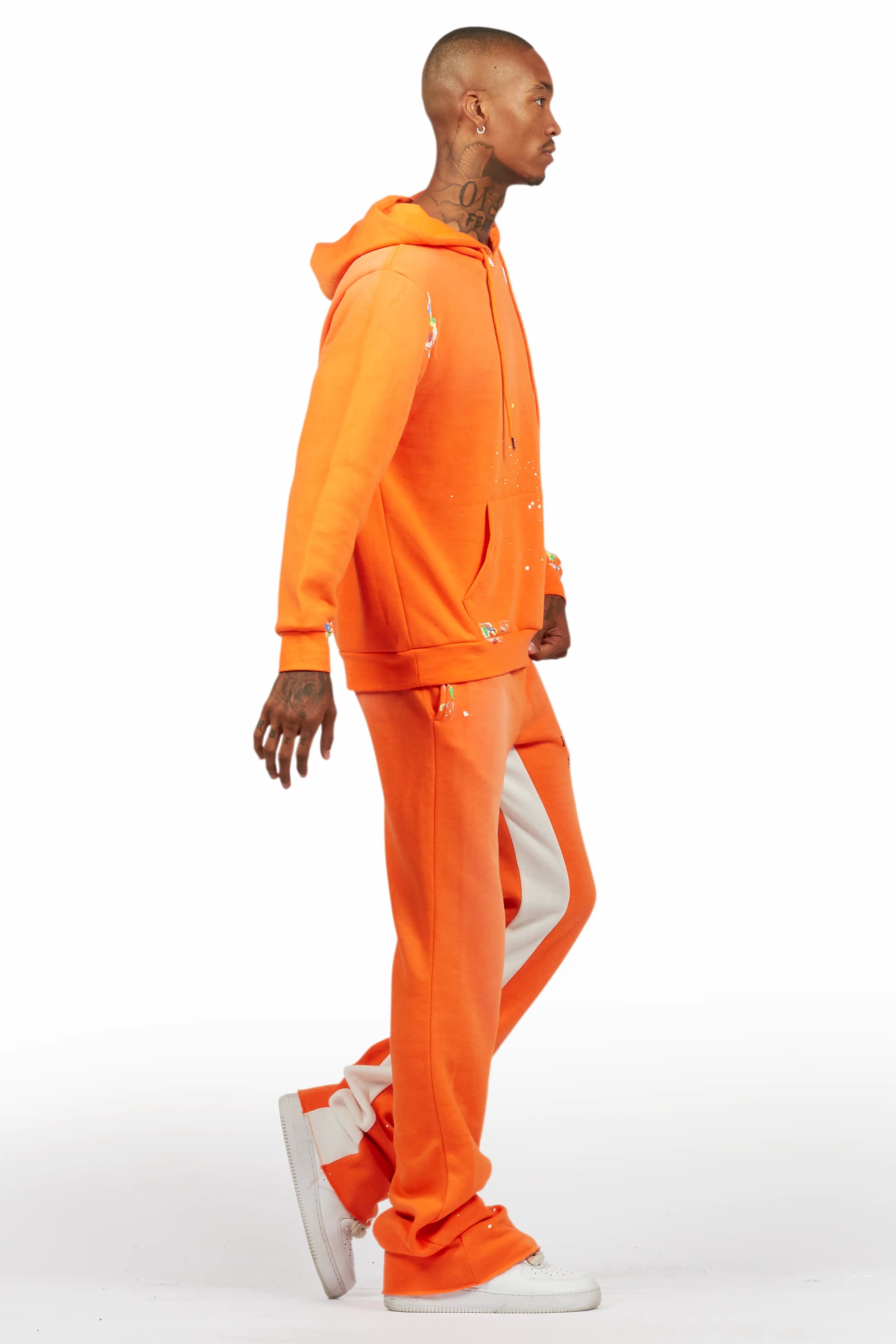 Rockstar Art Dist. Orange Hoodie/Baggy Track Pant Set