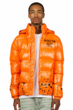 Raffer Orange Heavy Puffer Jacket