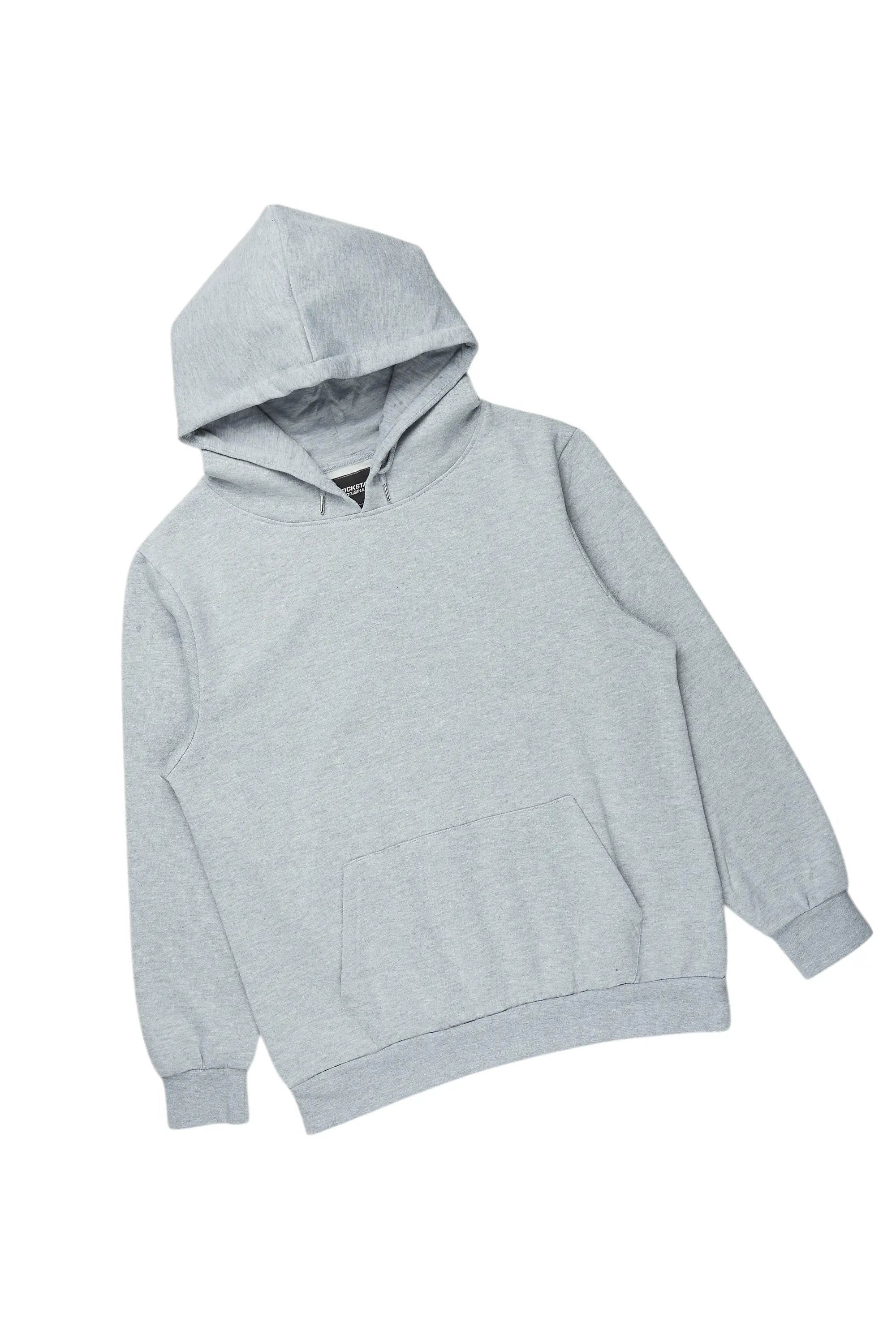 Basic Heather Grey Hoodie/Stacked Flare Track Set
