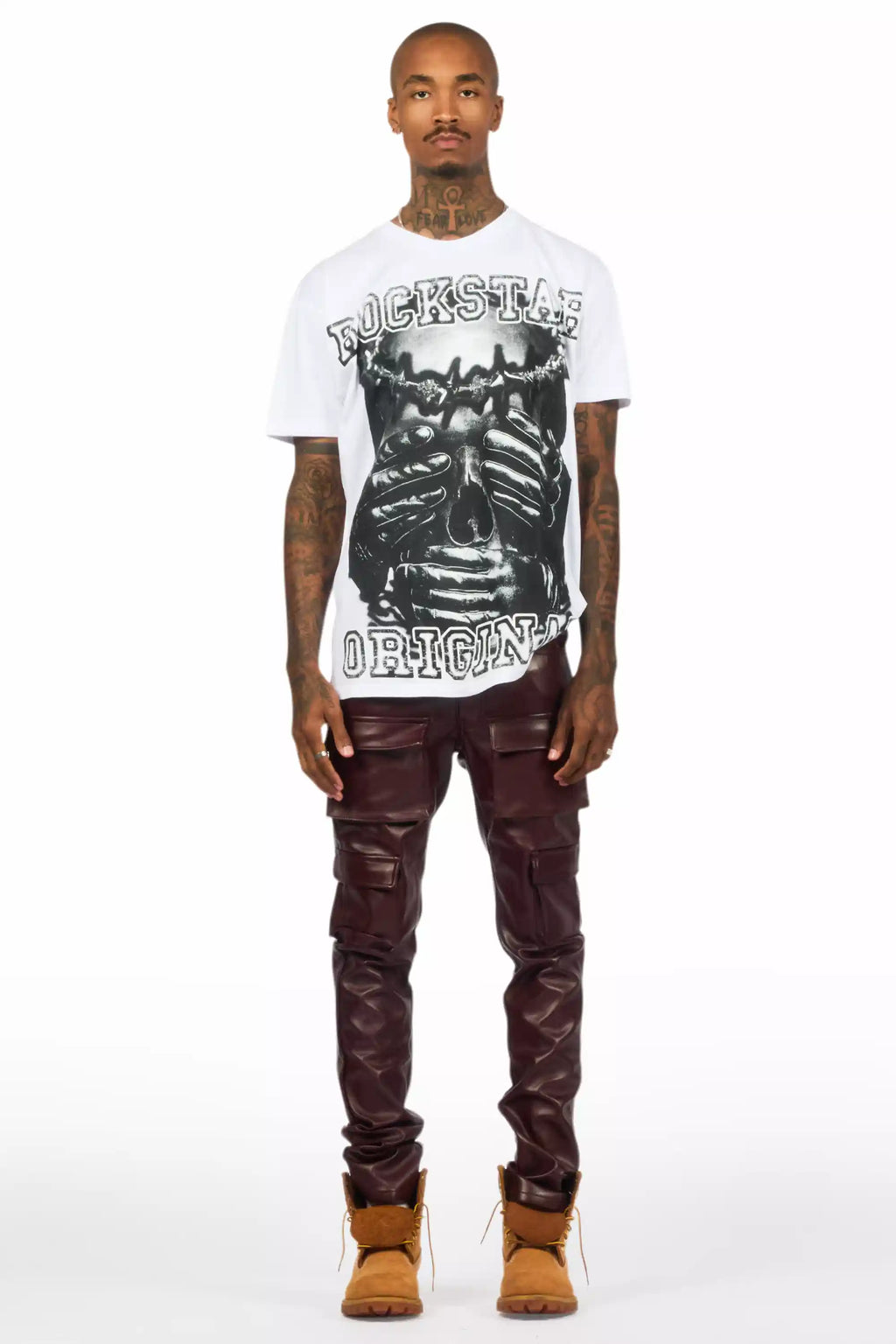 Kap Burgundy Skinny Faux Leather Fit Jean