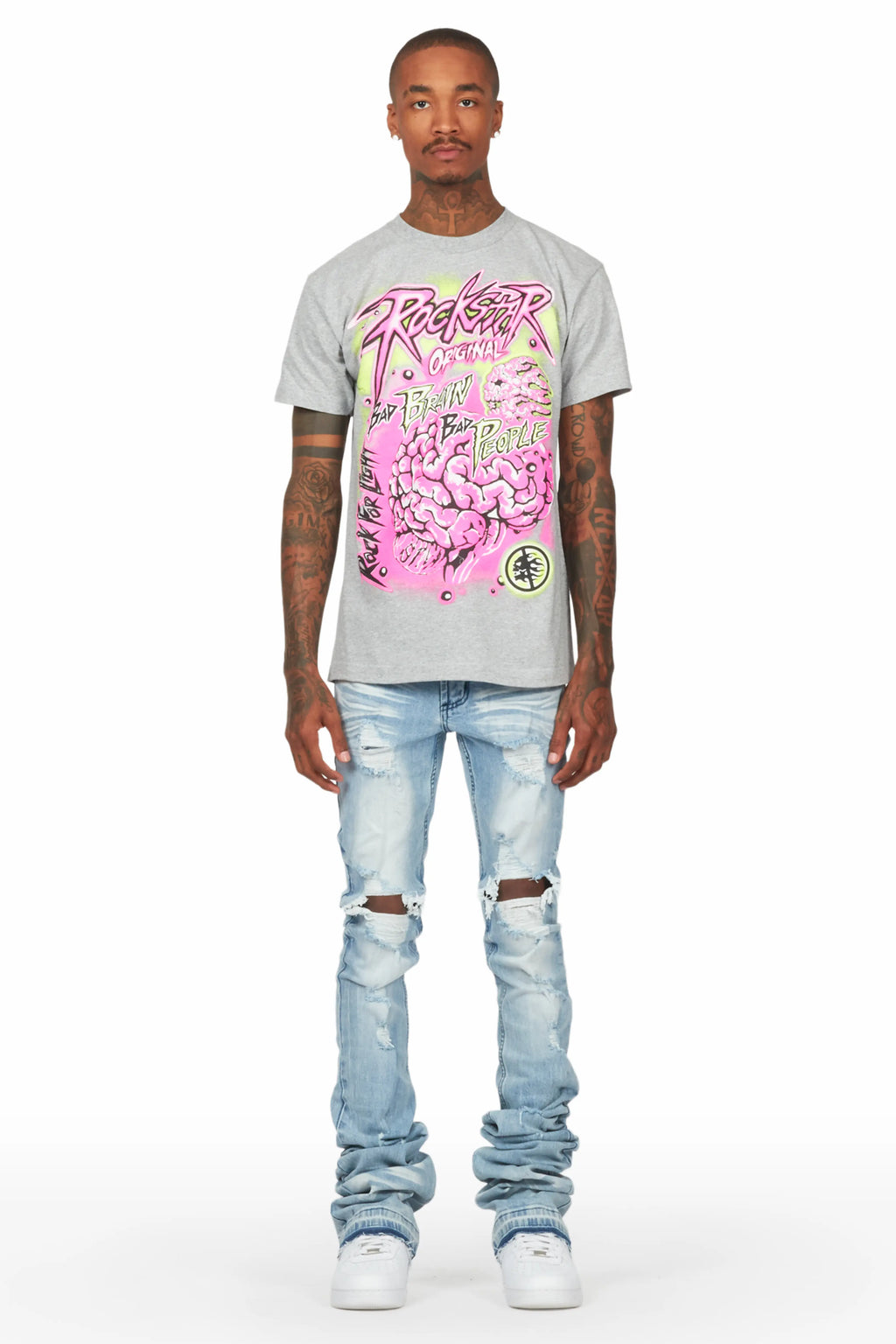 Zahir Blue Super Stacked Flare Jean