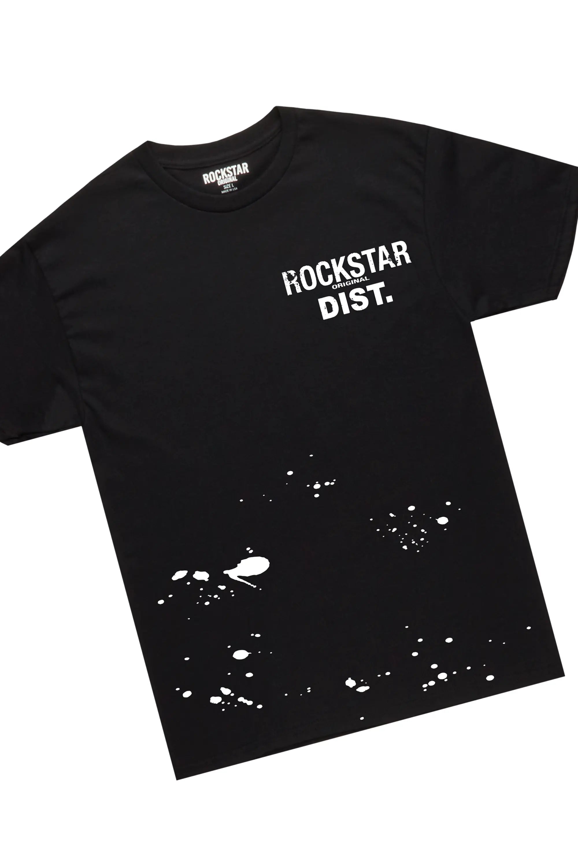 Raffer Black T-Shirt/Stacked Flare Pant Set