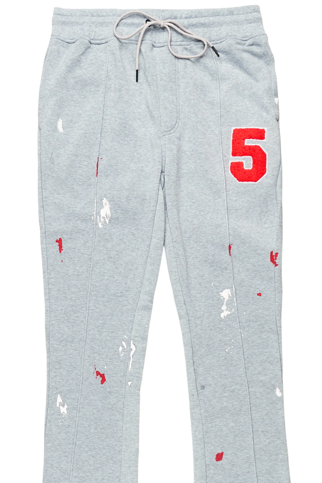 Luka Heather Grey Patchwork Stacked Flare Pants