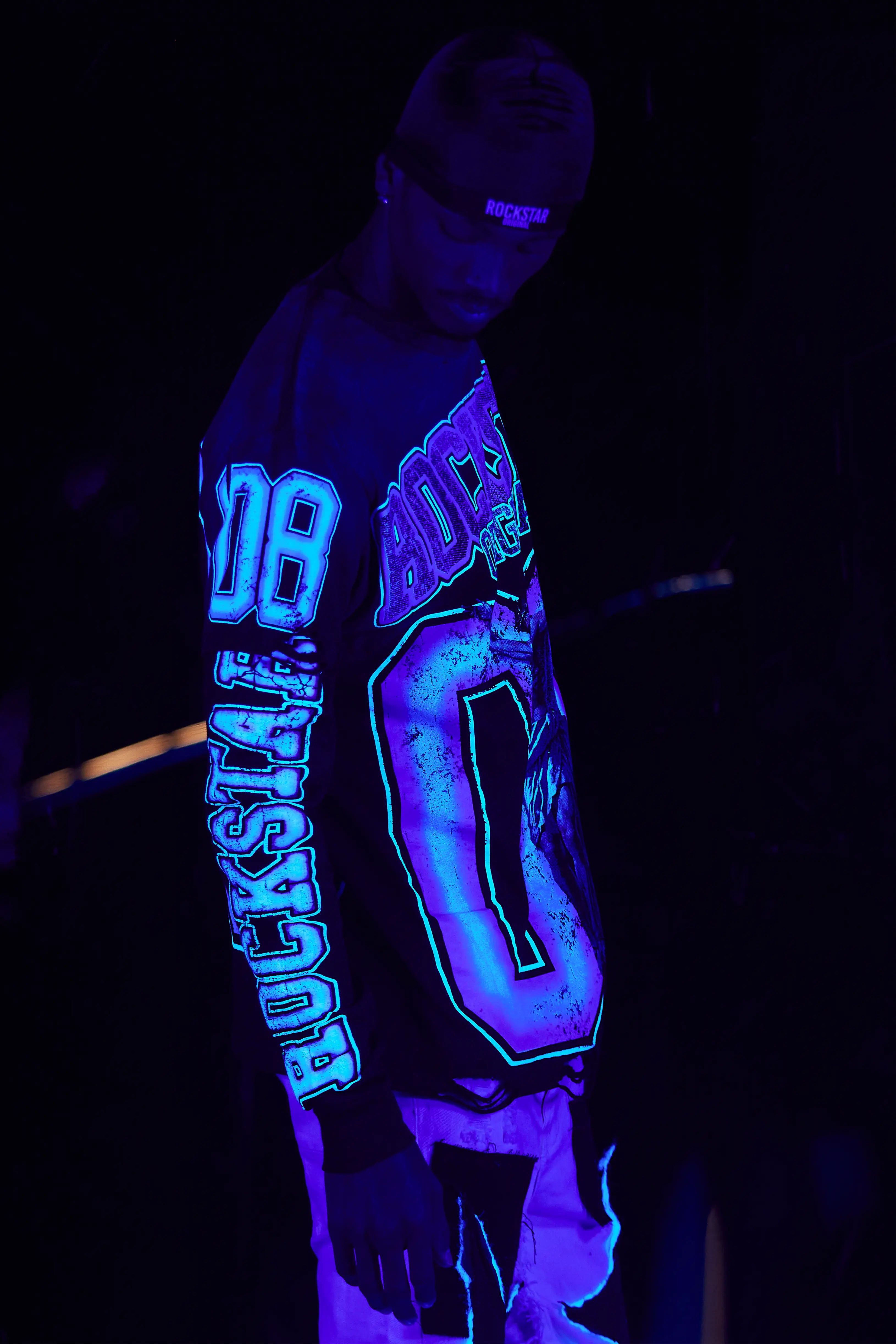 Fields Black/Purple Double Layer Long Sleeve Graphic T-Shirt