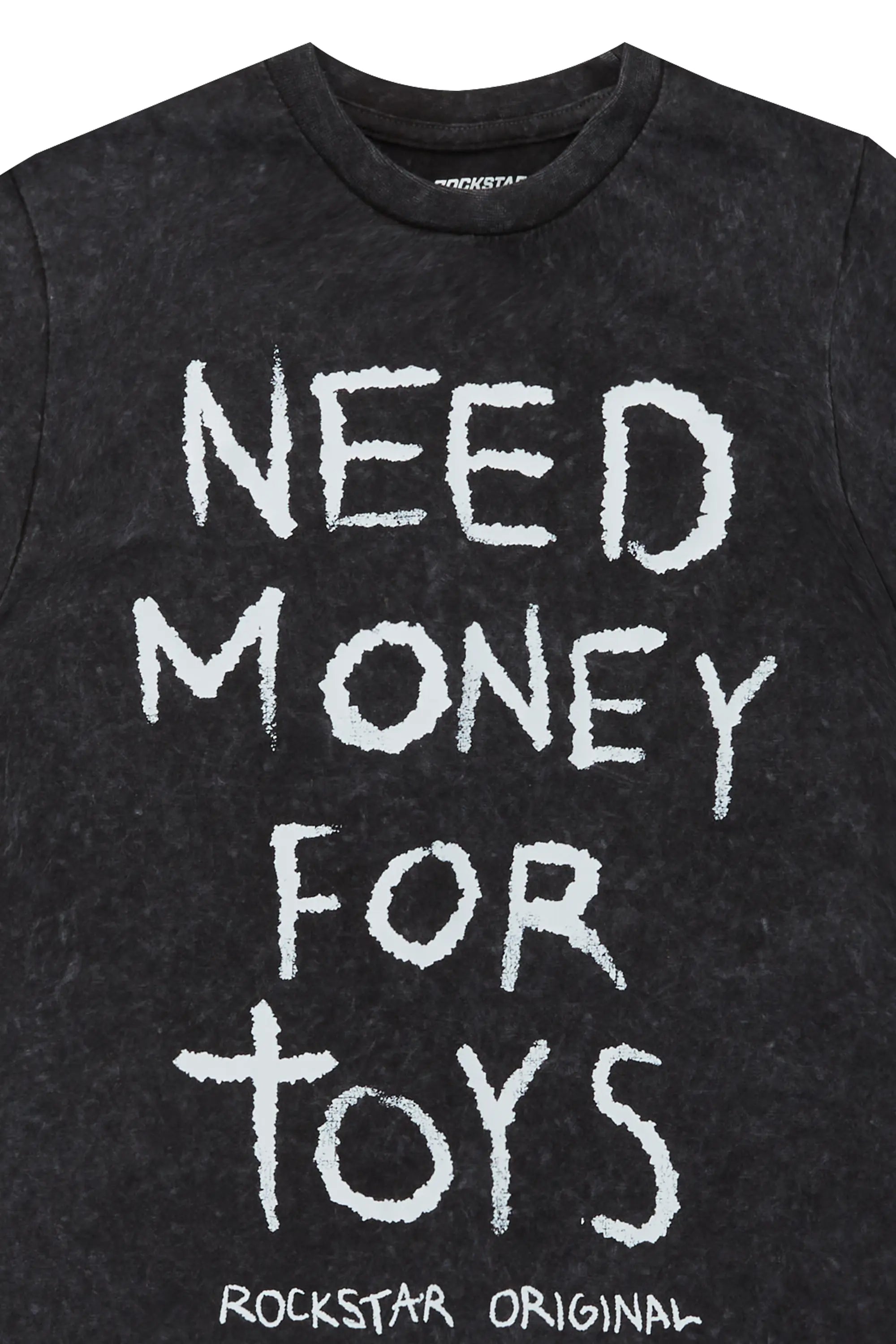 Boys M4Toys Vintage Black Graphic T-Shirt