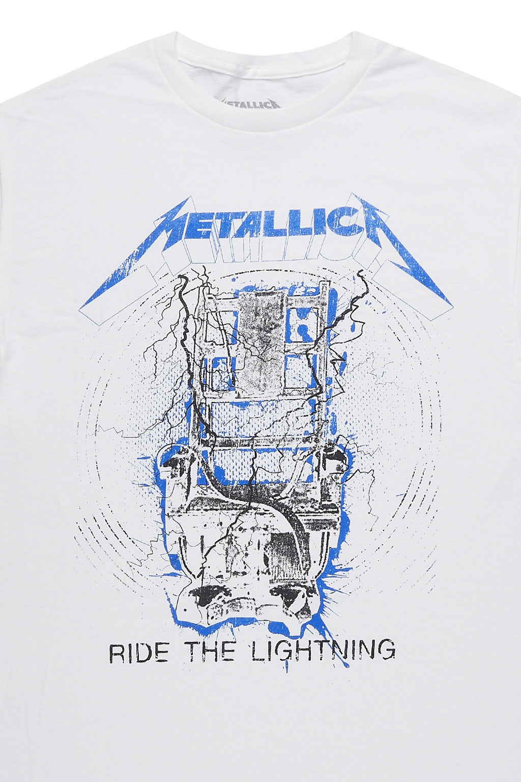 Metallica Lightning White/Blue Graphic T-Shirt