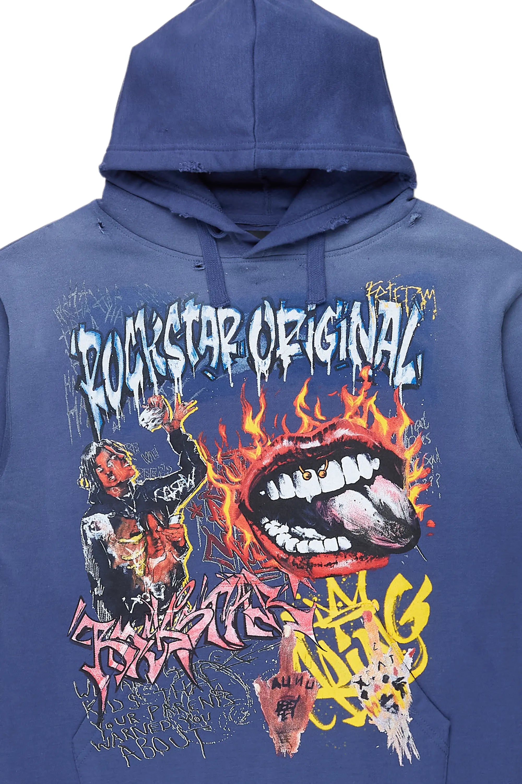 Yooz Navy Graphic Hoodie