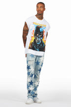 StarLane Light Blue Stacked Flare Jean