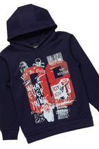 Boys Beau Navy/Blue Hoodie/Stacked Flare Jean Set