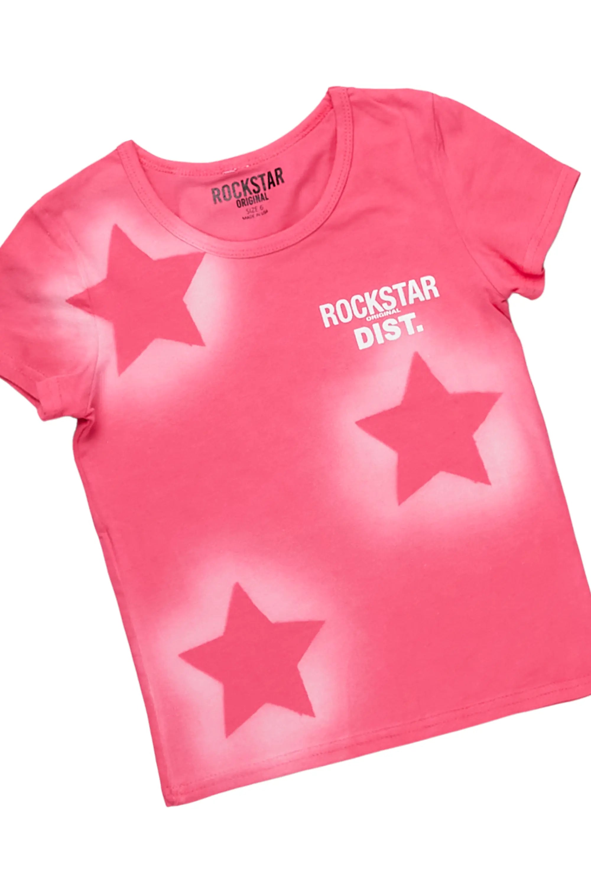 Girls Arana Fuchsia T-Shirt Wide Leg Cargo Jean Set