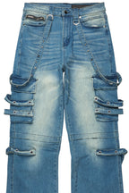 Nealon Blue Wash Baggy Cargo Fit Jean
