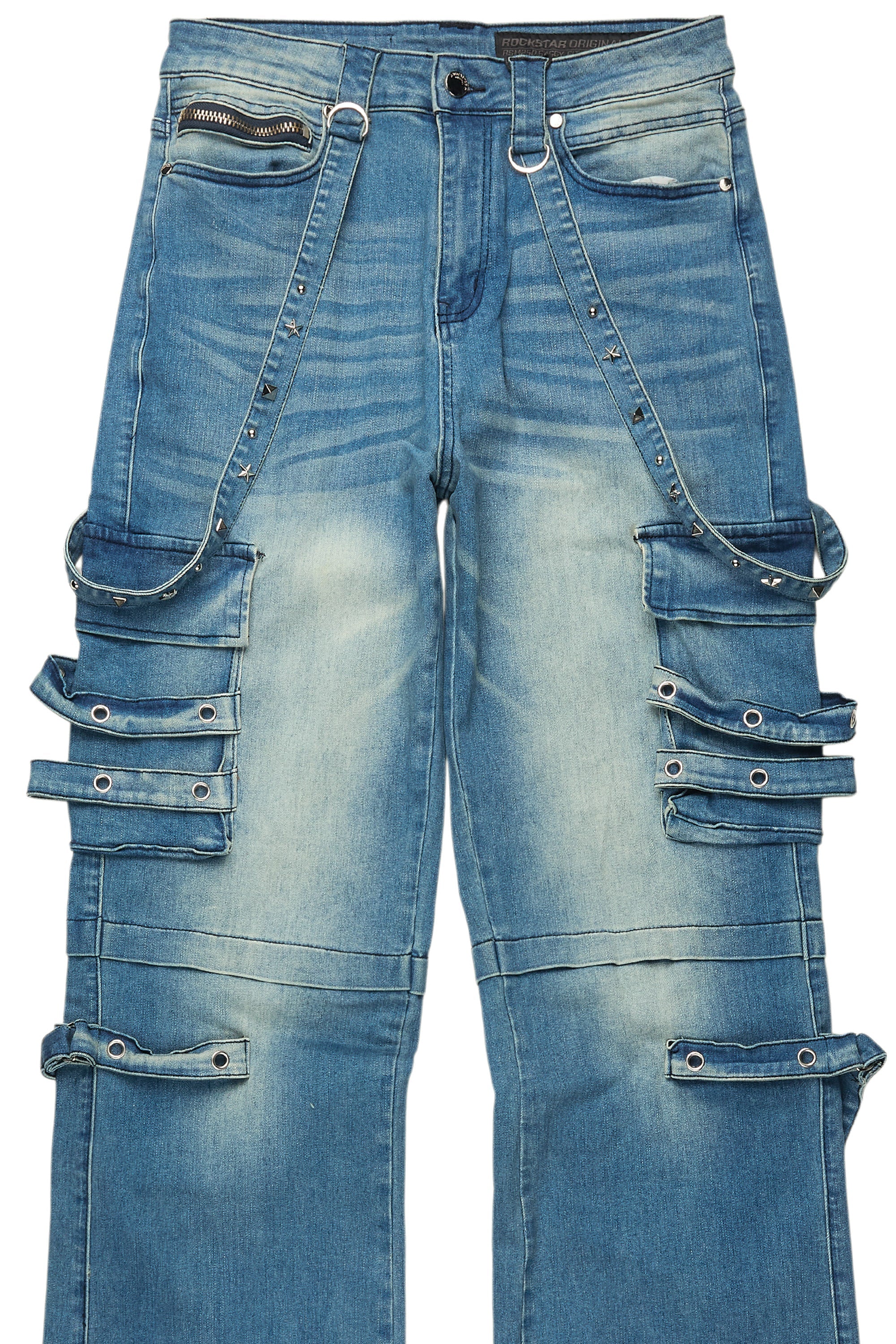 Nealon Blue Wash Baggy Cargo Fit Jean