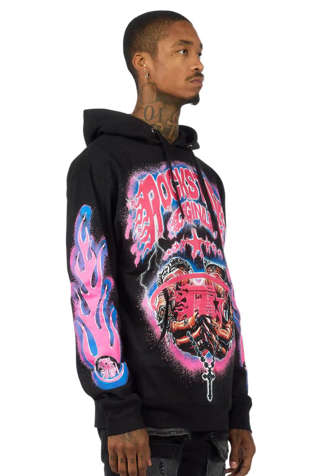 Cairo Black/Fuchsia Graphic Hoodie