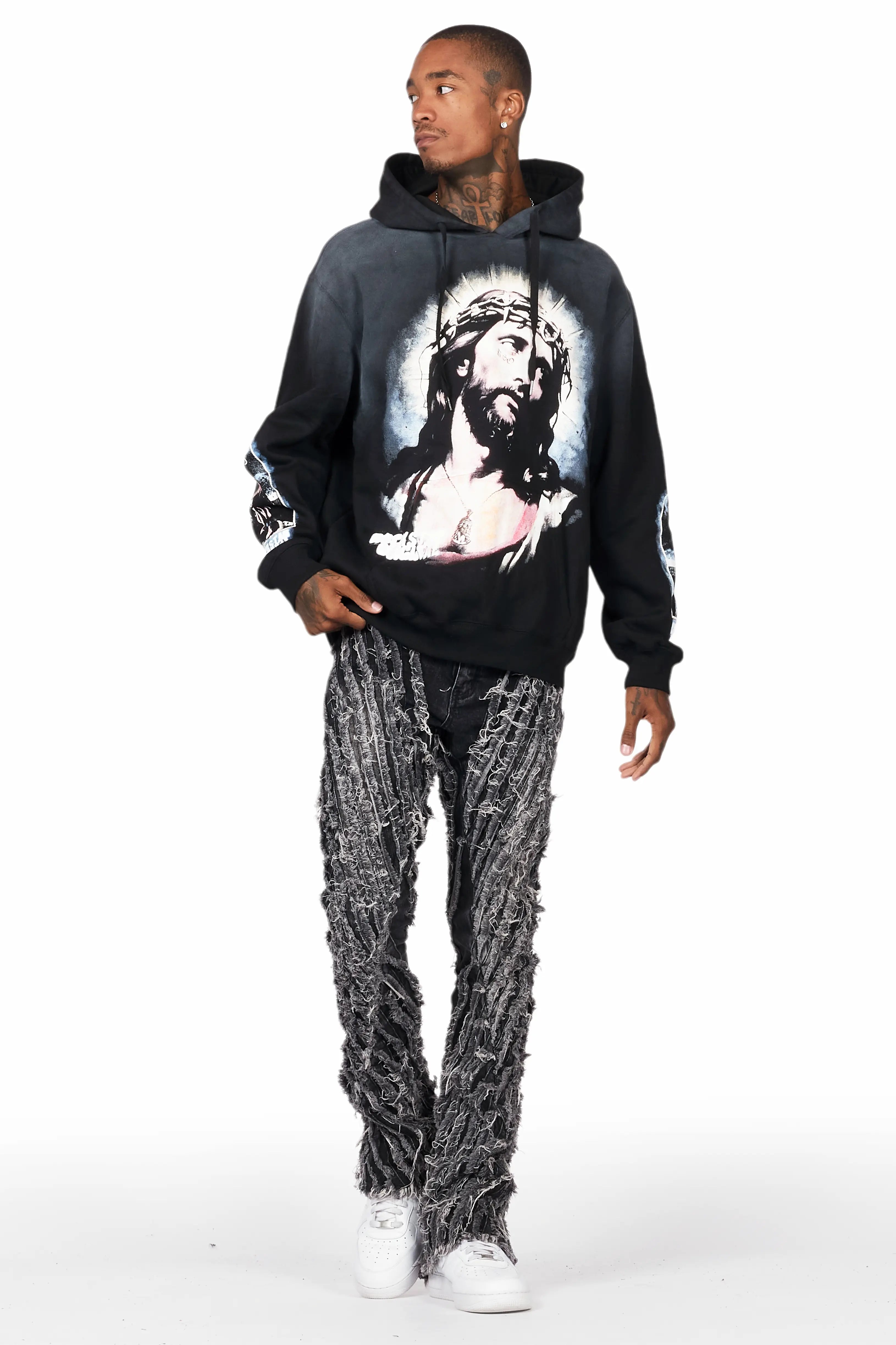 Dacre Black Graphic Hoodie