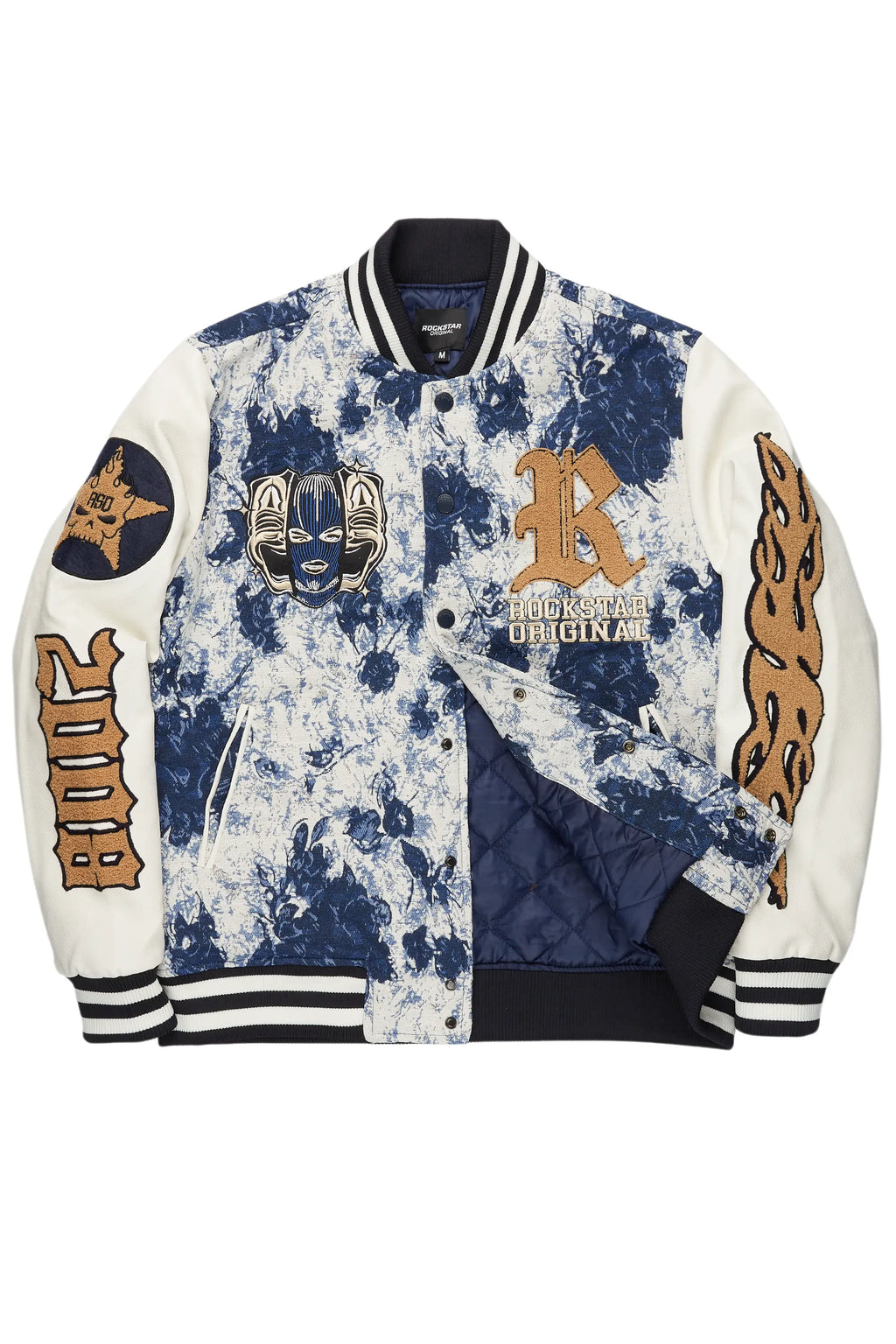 Doron Blue Tapestry Varsity Jacket
