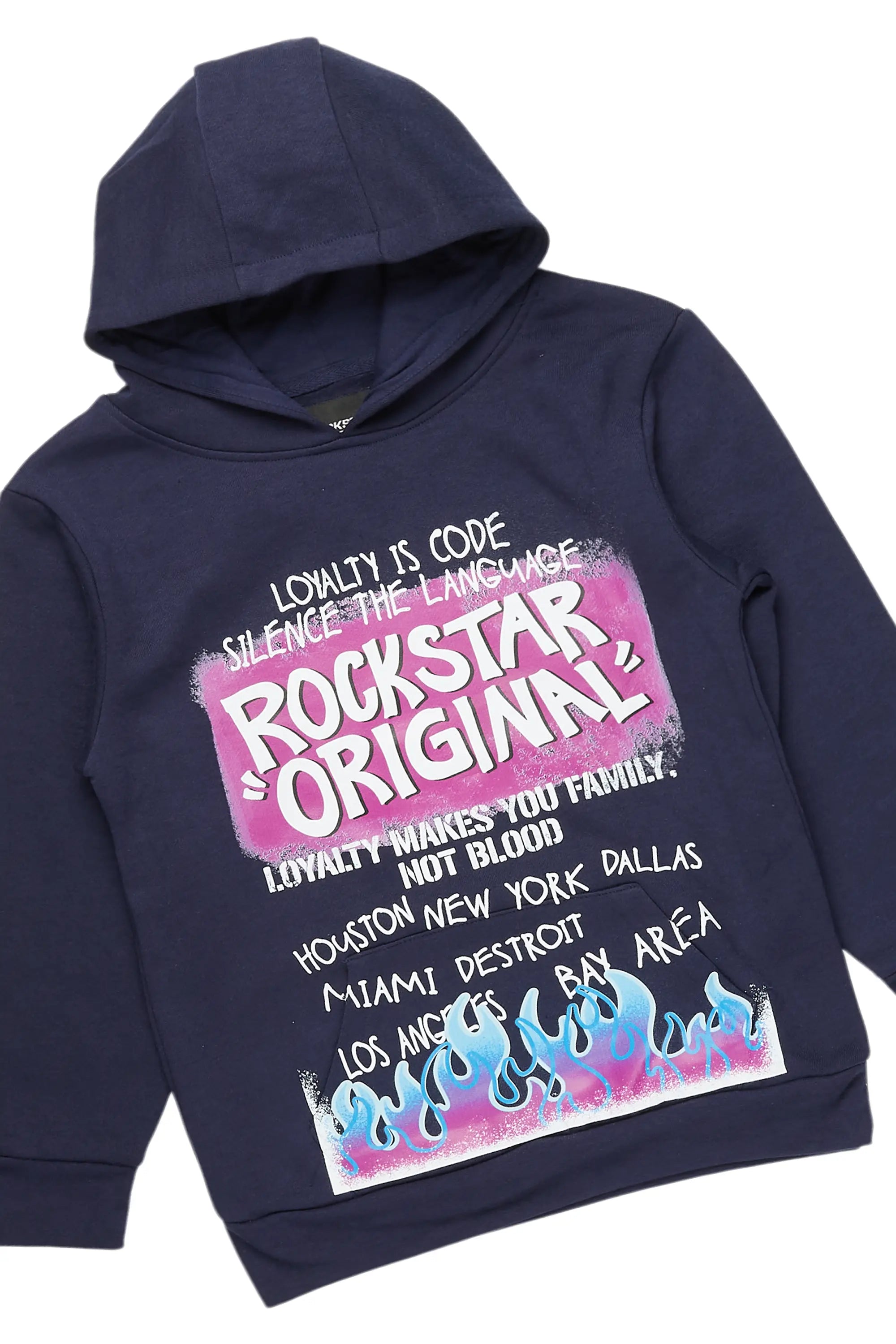 Girls Bena Navy Stacked Flare Track Set