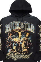 Waller Black Graphic Distressed Hoodie