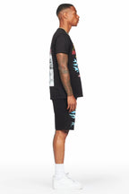 Sky Black T-Shirt/Short Set