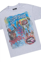 Yooz Heather Grey/Blue Oversized T-Shirt/Super Stacked Flare Jean Bundle