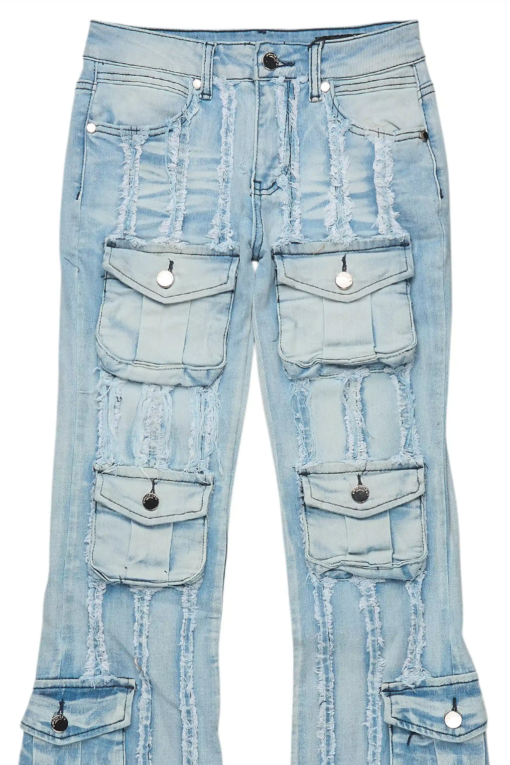 Boys Frey Light Blue Stacked Flare Jean