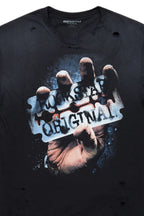 Kaden Black Graphic Oversized T-Shirt