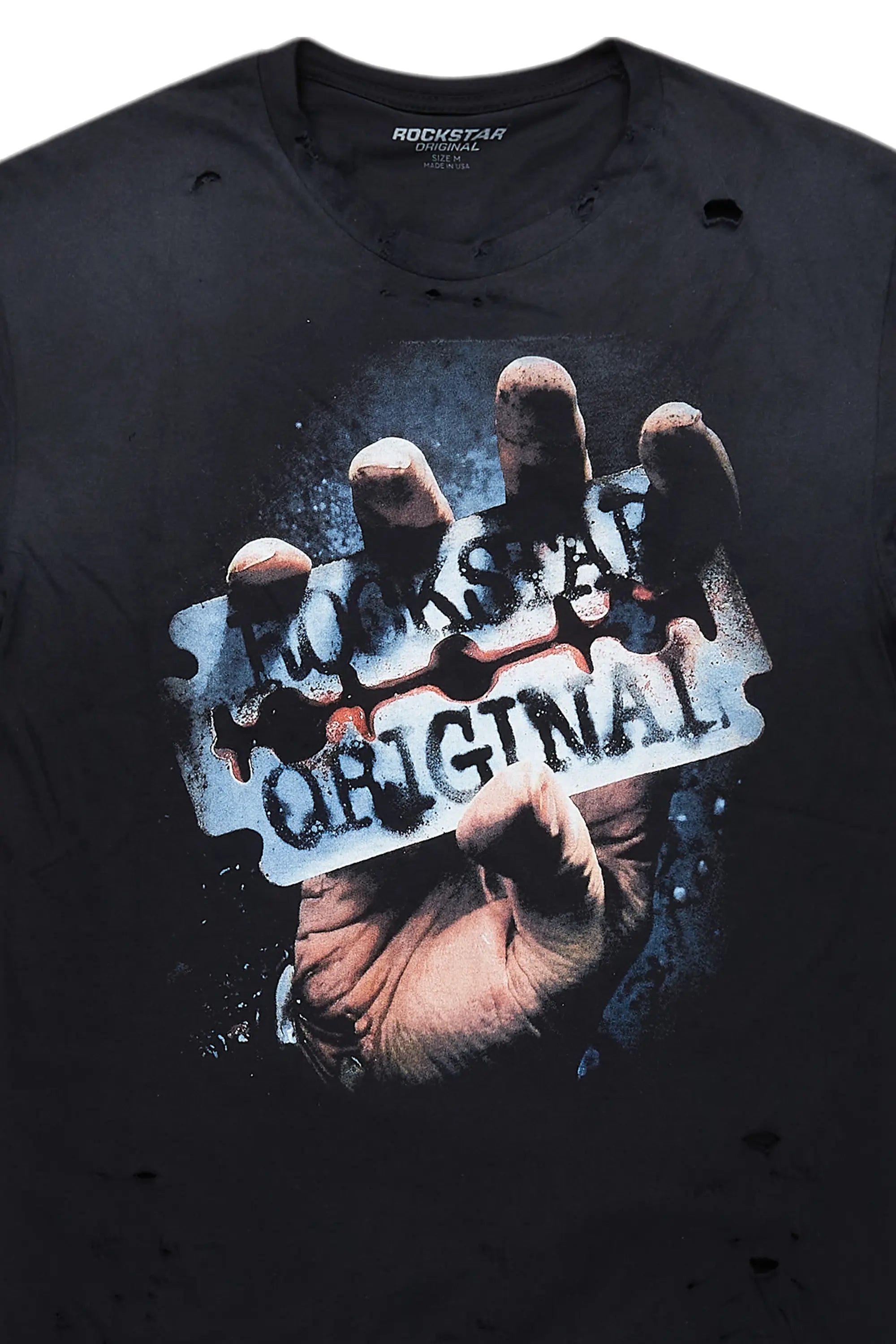 Kaden Black Graphic Oversized T-Shirt