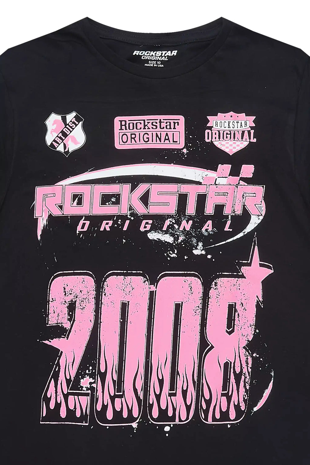 Girls Esha Black/Pink Graphic T-Shirt