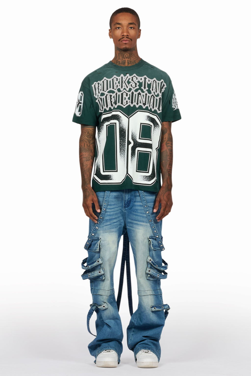 Nealon Blue Wash Baggy Cargo Fit Jean