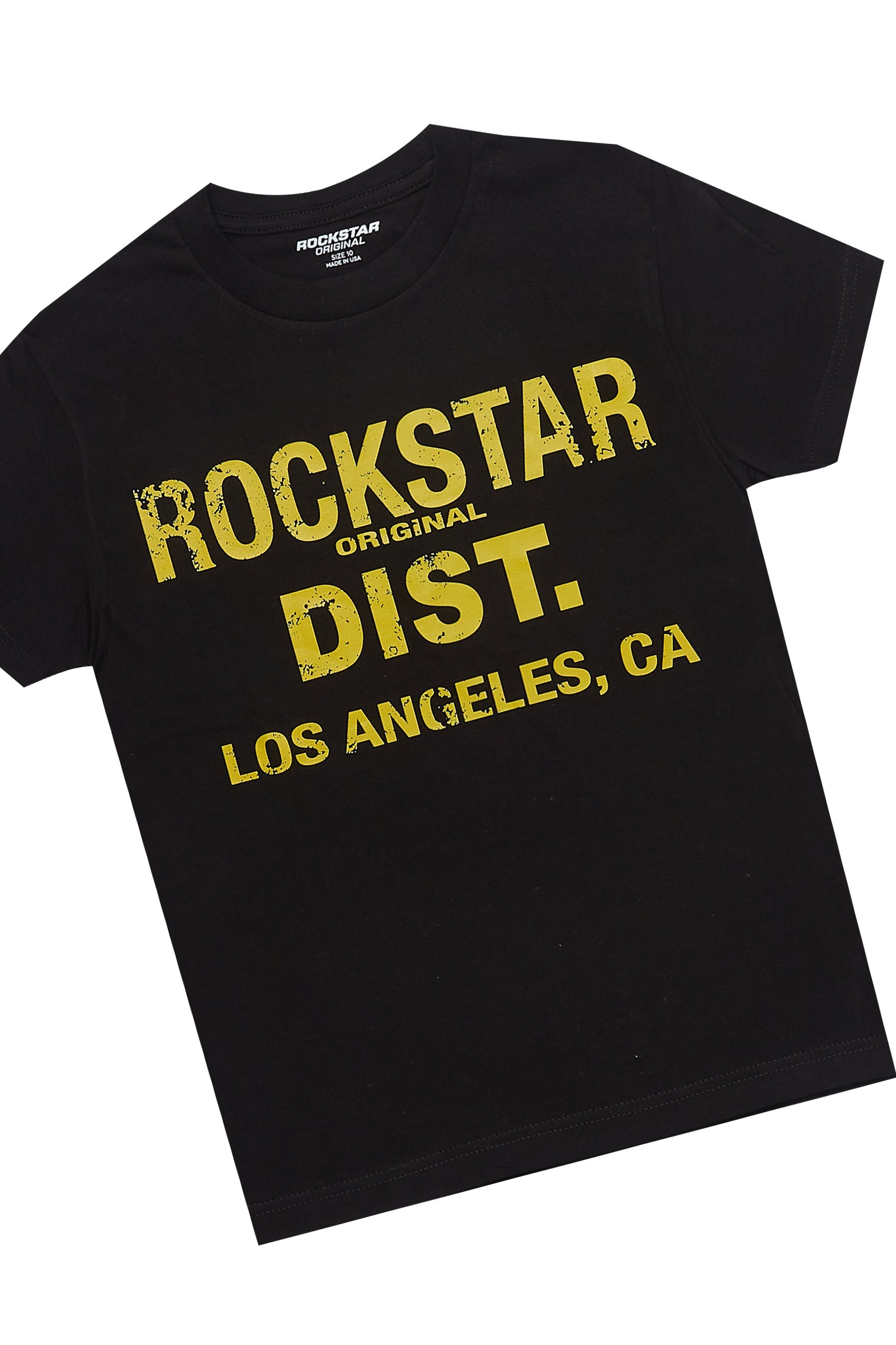 Boys Lake Black/Yellow T-Shirt/Yellow Short Set