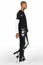 Allard Black/White Double Layer T-Shirt/Baggy Pant Set