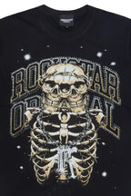 Krock Black Graphic Rhinestone T-Shirt