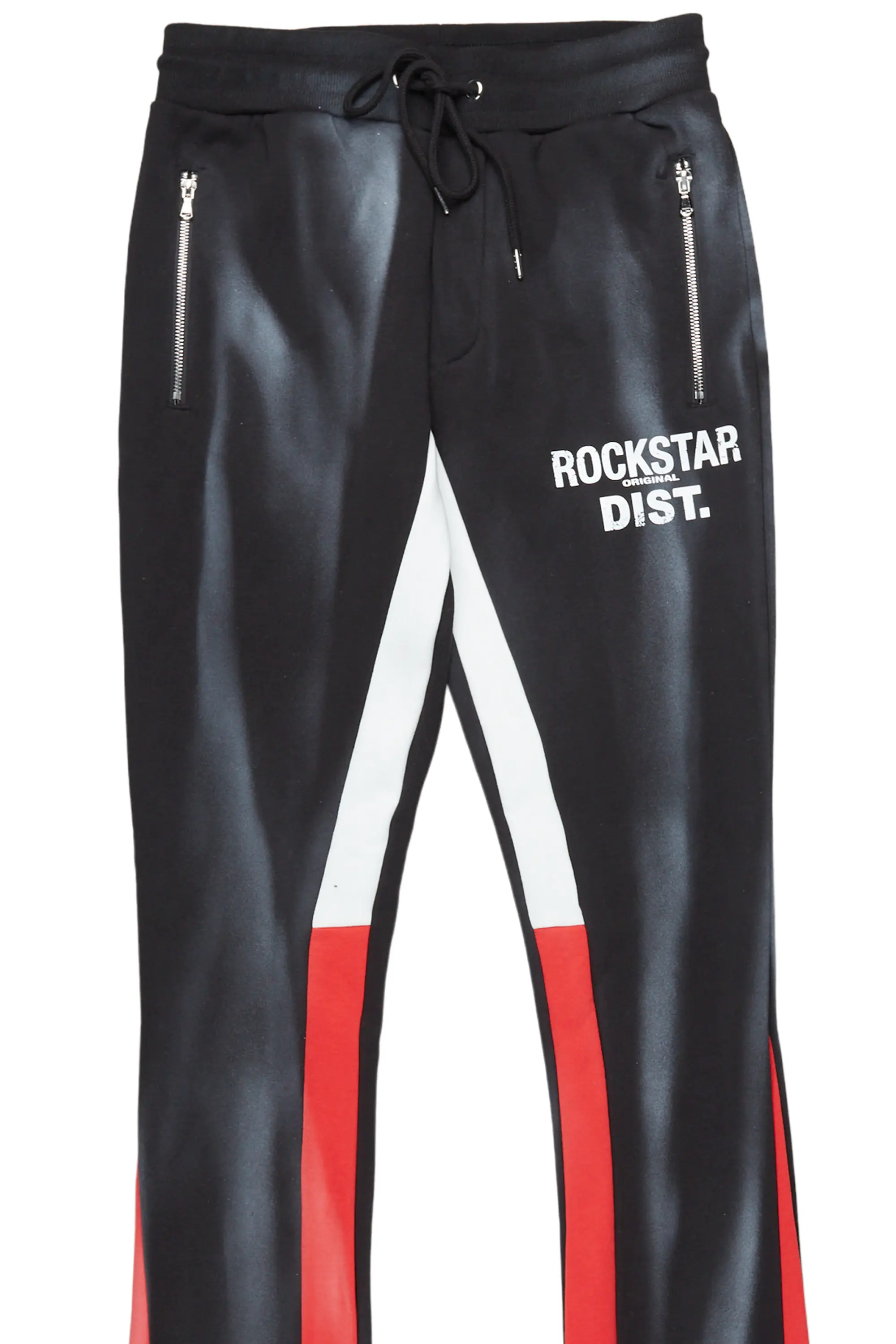 Firoz Black/White Graphic Stacked Flare Pant