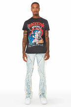 Tristan Blue Stacked Flare Jean