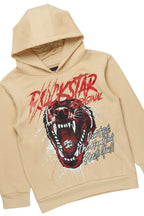 Boys Griff Beige/Beige Hoodie/Stacked Flare Jean Set