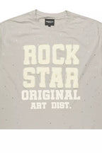 Yulian Grey Boxy Crop Rhinestone T-Shirt