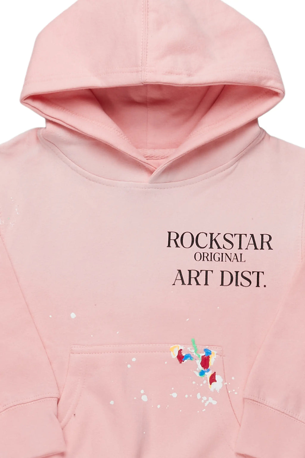 Boys Rockstar Art Dist. Light Pink Graphic Hoodie