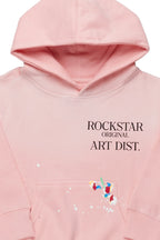 Boys Rockstar Art Dist. Light Pink Graphic Hoodie