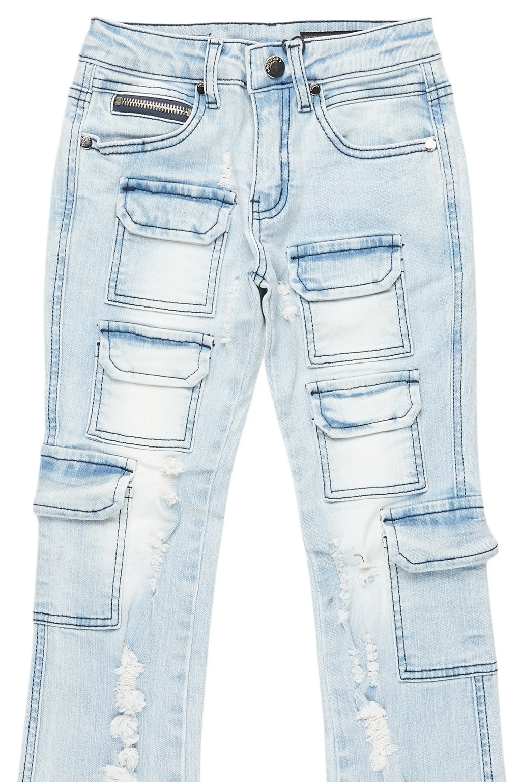 Boys Kade Blue Stacked Flare Jean