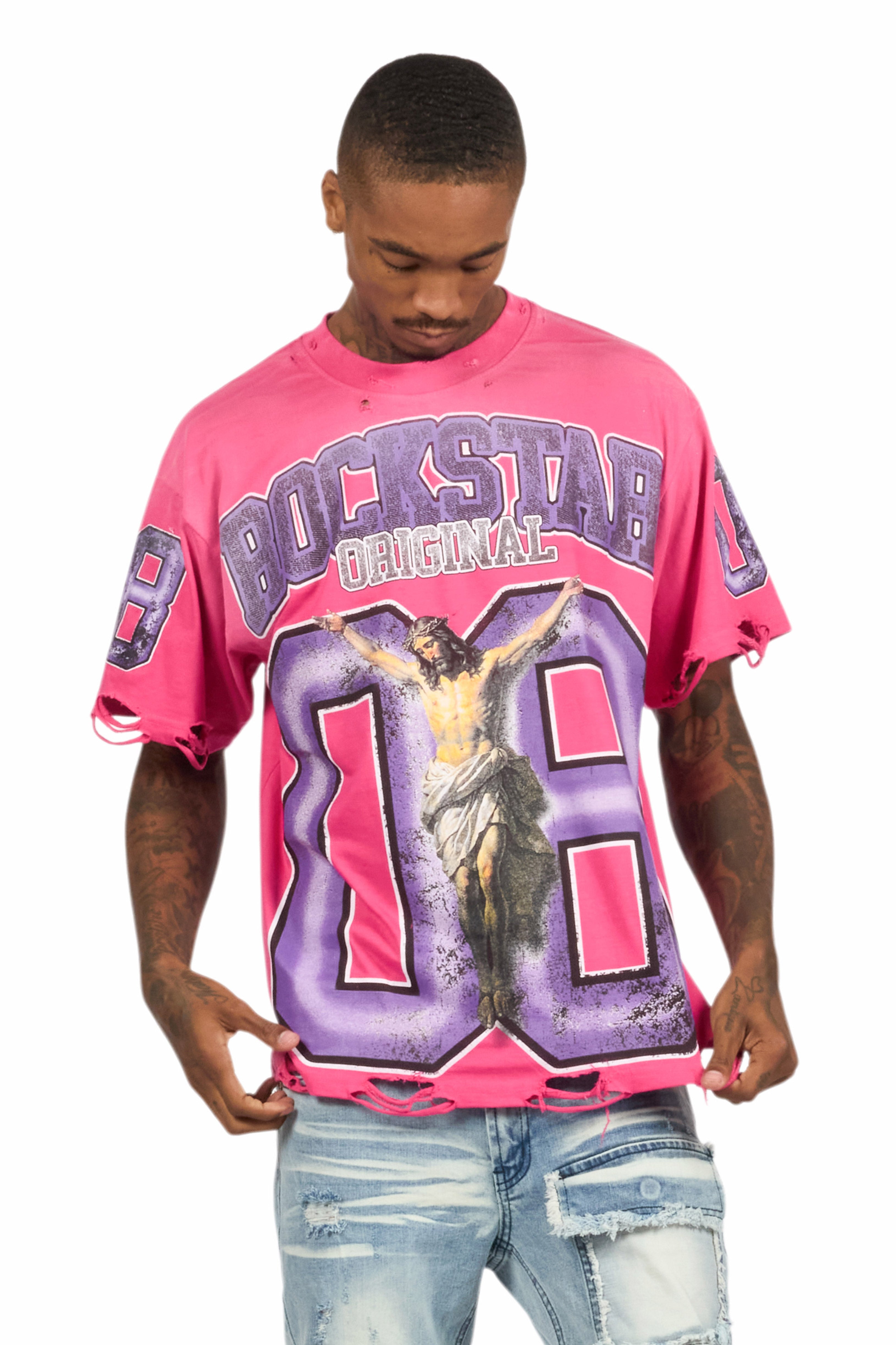 Fields Fuchsia Oversized Graphic T-Shirt