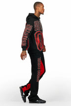 Alim Black/Red Hoodie/Baggy Track Pant Set