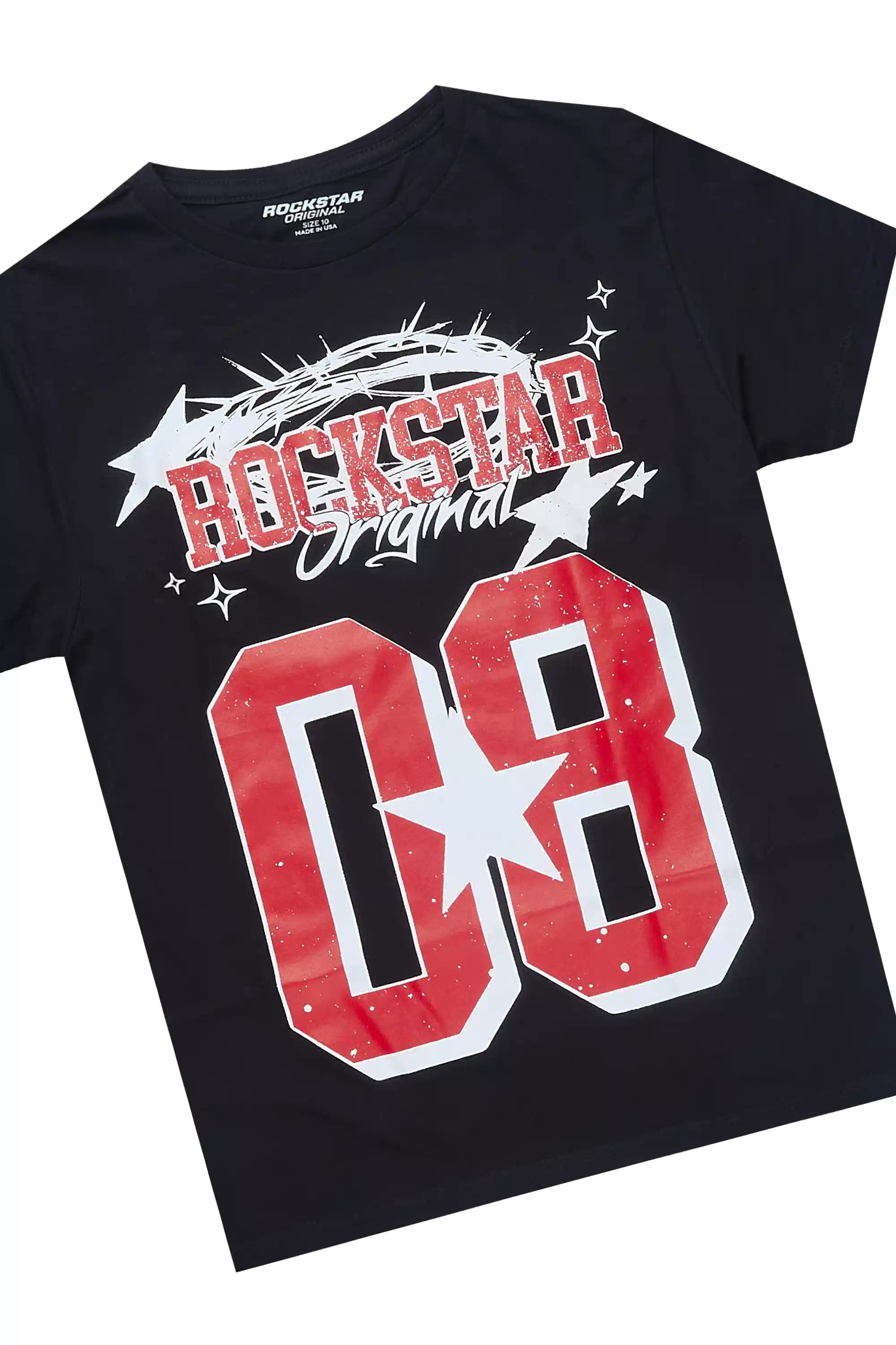 Boys All Star Black T-Shirt/Denim Short Set
