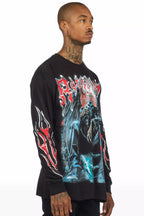 Krowne Black/Red Long Sleeve Graphic T-Shirt