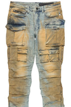 Gentry Dirty Blue Stacked Flare Jean