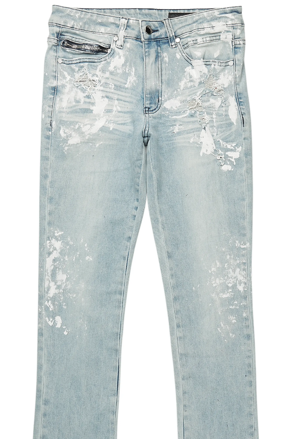Kodak Blue/White Painter Stacked Flare Jean